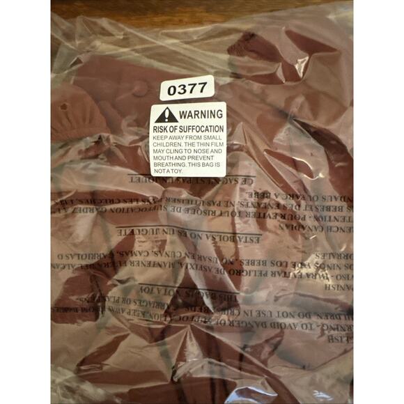 Smocked Back Tie Bohemian Rust Sweetheart Cropped Puffed Sleeves Autumn Blouse L - Picture 7 of 8